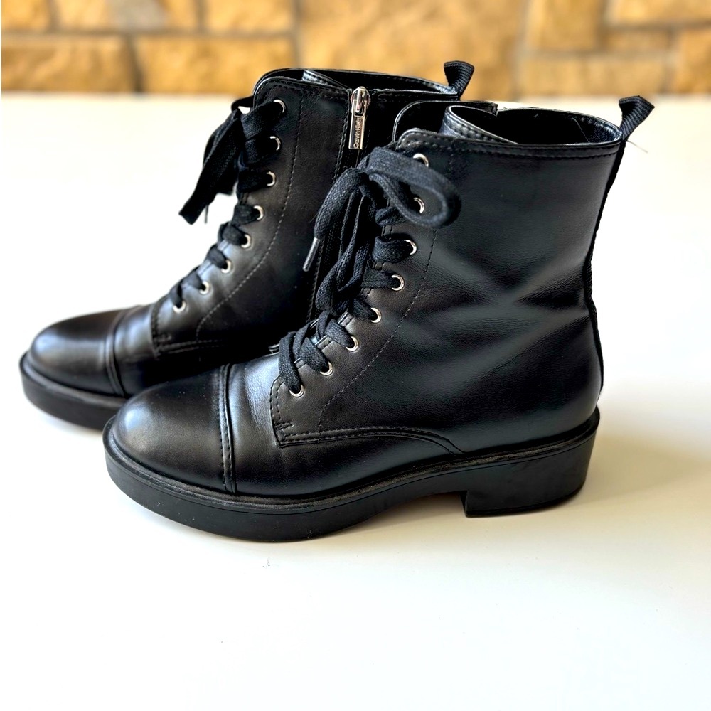Calvin Klein Women's Black Lace-Up Boots